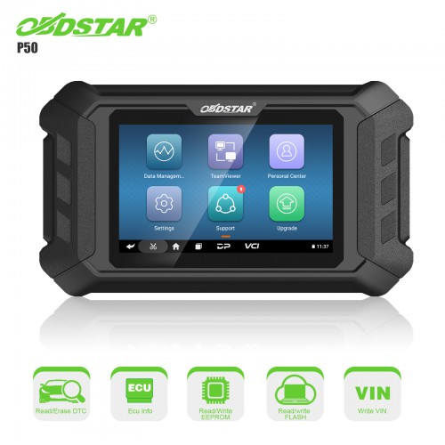 [UK/EU Ship] OBDSTAR P50 Airbag Reset Tool Covers 86 Brands Over 11600+ ECU Part No. by OBD/BENCH with P004 New Update Battery Reset for Audi by BENCH