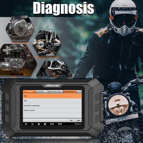 OBDSTAR MS50 Tablet for Motorcycle/ Snowmobile/ ATV/ UTV Support most of the Asian and European models