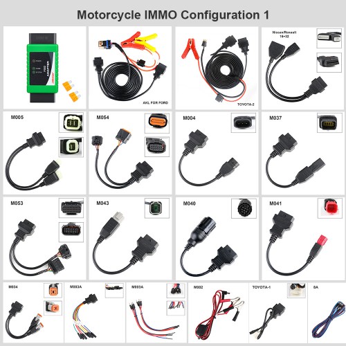 [Configuration 1] OBDSTAR MOTO IMMO Kits Motorcycle Full Adapters for X300 DP Plus/X300 Pro4