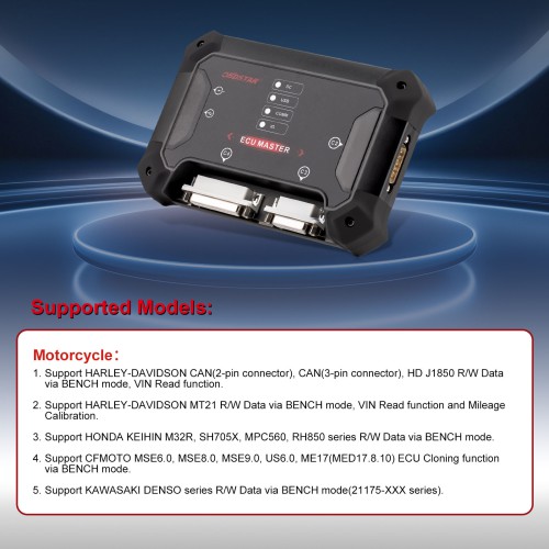 OBDSTAR ECU MASTER B Configuration Motorcycle ECM