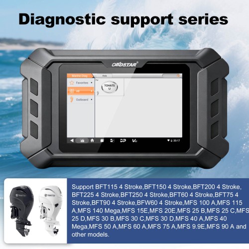 OBDSTAR iScan Global TOHATSU Marine Scanner Support Coding, Read/Clear Fault Codes, Data Flow, Action Test
