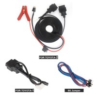 OBDSATR Toyota-1+Toyota-2+8A Jump cable 3 in 1 for A8 for X300 DP Plus and X300 Pro4